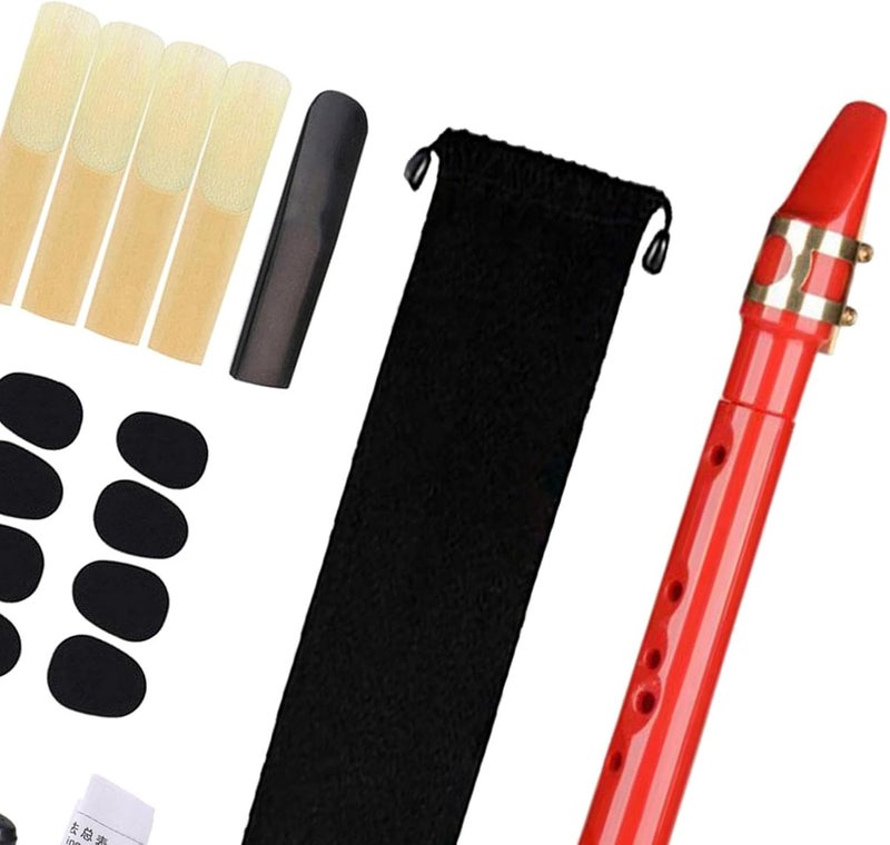 Aymzbd Mini Pocket Saxophone C Key, Easy to Play Portable Compact Woodwind Instrument for Beginners/Kids/Amateurs, Music Lovers/Instrument Players - Red - Image 2
